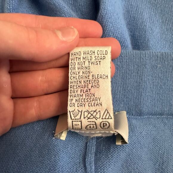 Neiman Marcus 100% Cashmere Lounge Pants Blue Medium Quiet Luxury Soft Knit - Picture 4 of 8